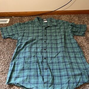 Columbia Regular Fit Green Plaid Men's Shirt 2XT